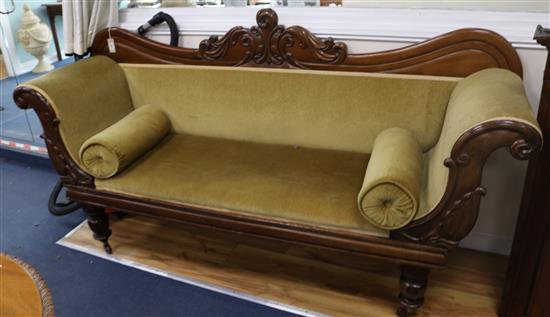 A William IV mahogany settee, W.206cm